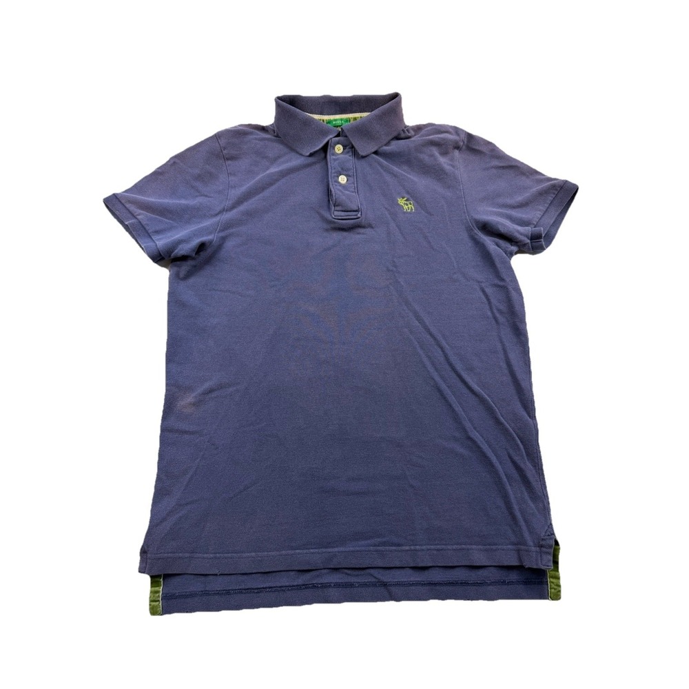 Abercrombie and Fitch VTG Men's Muscle Polo SZ S/M Navy Blue Short Sleeve Y2K